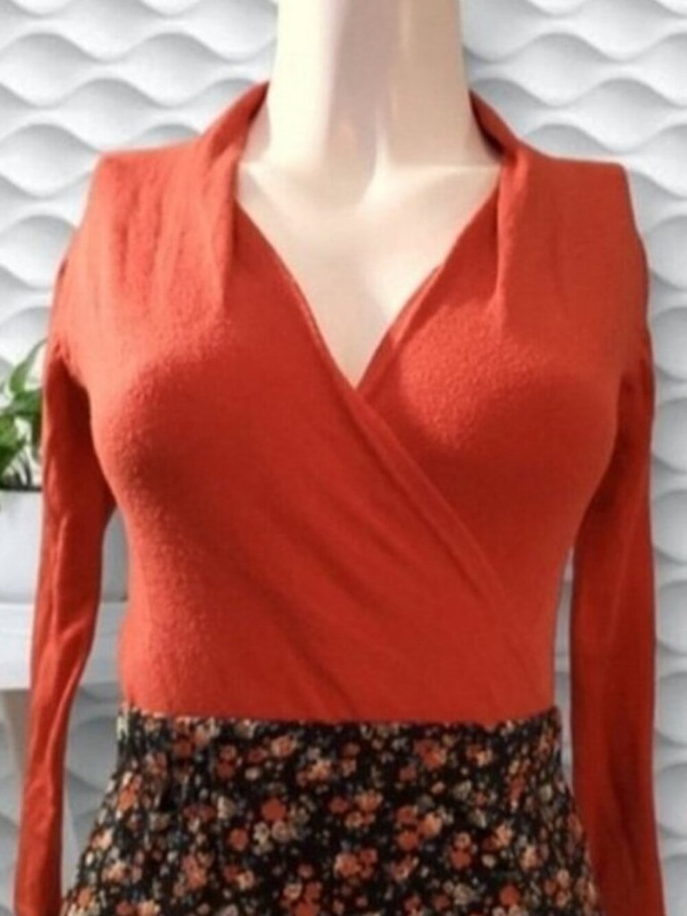 Vintage LE CHATEAU High Collar Surplice Knit Top